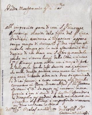 Lettera di G. Schiassi a G.B. Martini, 22.09.1750